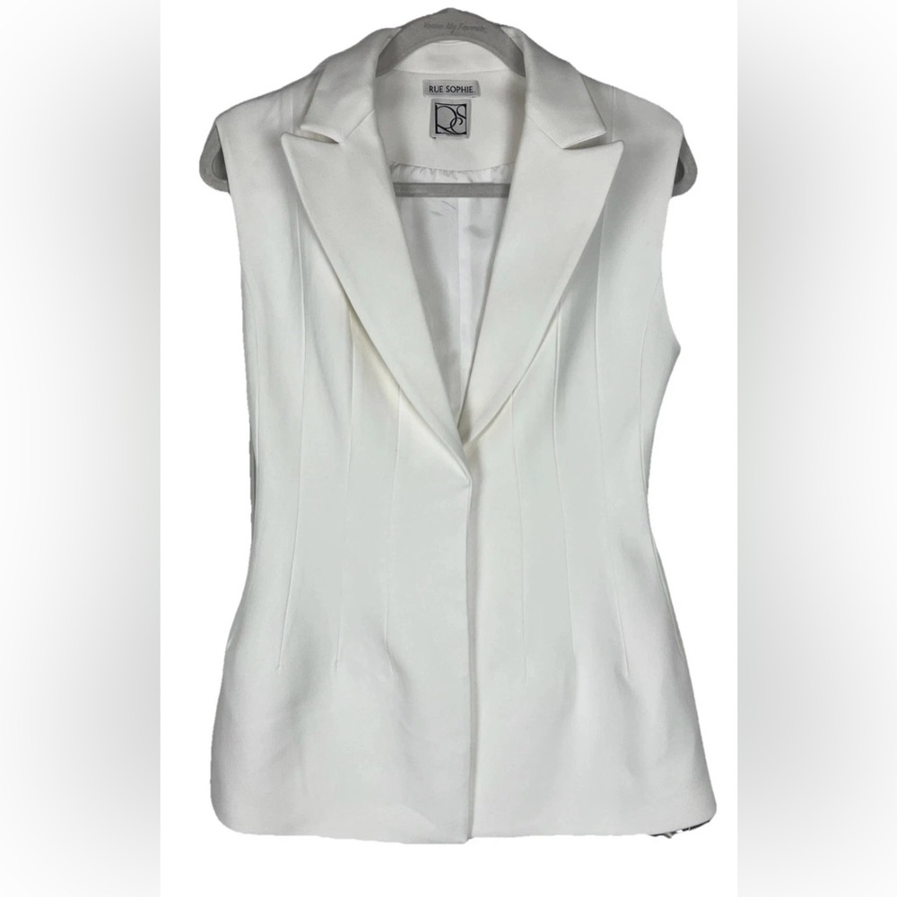 Rue Sophie‎ Ivory Odette Blazer Vest Women’s Size Small